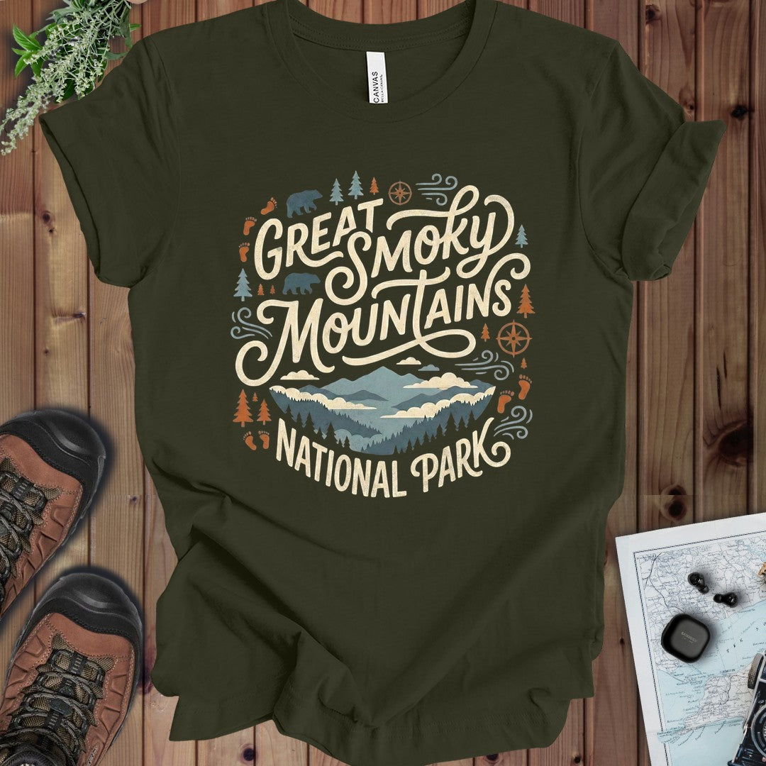 Great Smoky Mountain National Park Kids Graphic T-Shirt in Dark Heather Grey