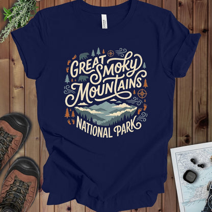 Great Smoky Mountain National Park Kids Graphic T-Shirt in Navy