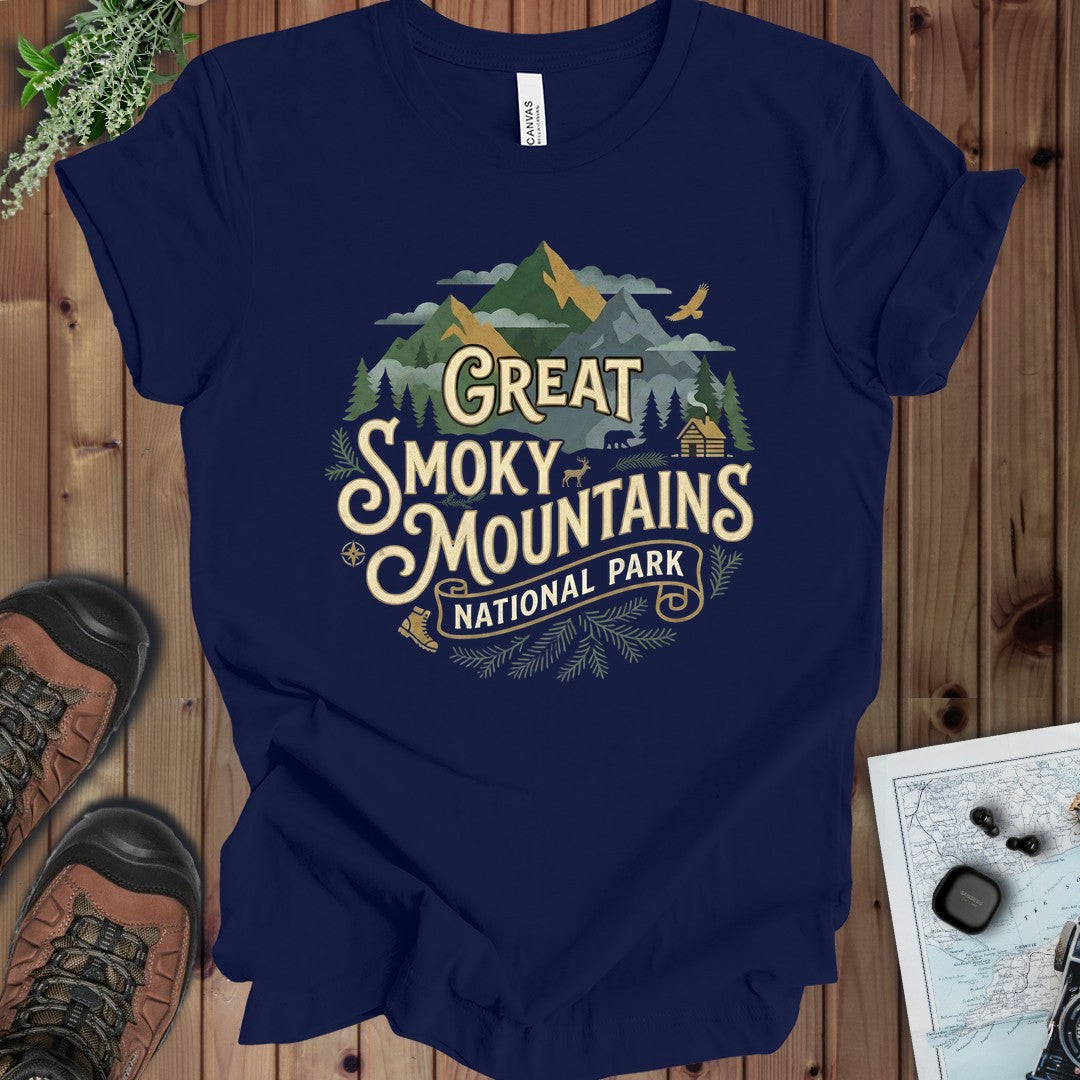 Great Smoky Mountains National Park Kids Graphic T-Shirt in Navy