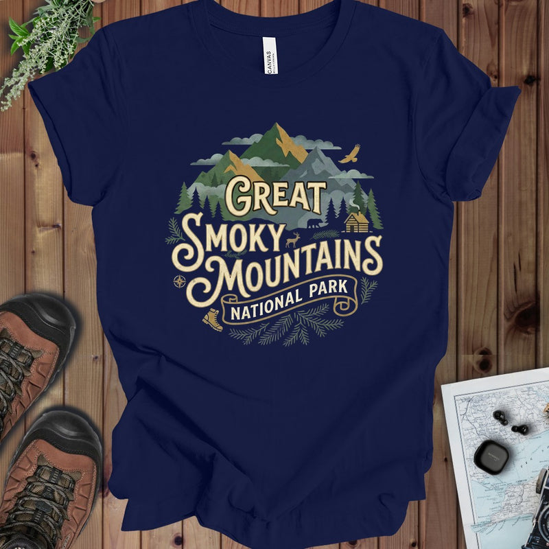 Great Smoky Mountains National Park Kids Graphic T-Shirt in Navy