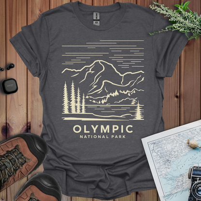 Olympic National Park Unisex T-Shirt T-Shirt Printify XS Dark Heather Grey
