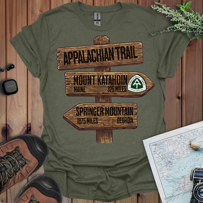 Appalachian Trail Unisex T-Shirt Katahdin Springer 2200 Miles T-Shirt Printify S Heather Military Green
