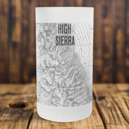 Mount Whitney High Sierra Topographic Frosted Pint Mug Beer Stein PCT JMT Drinkware teelaunch