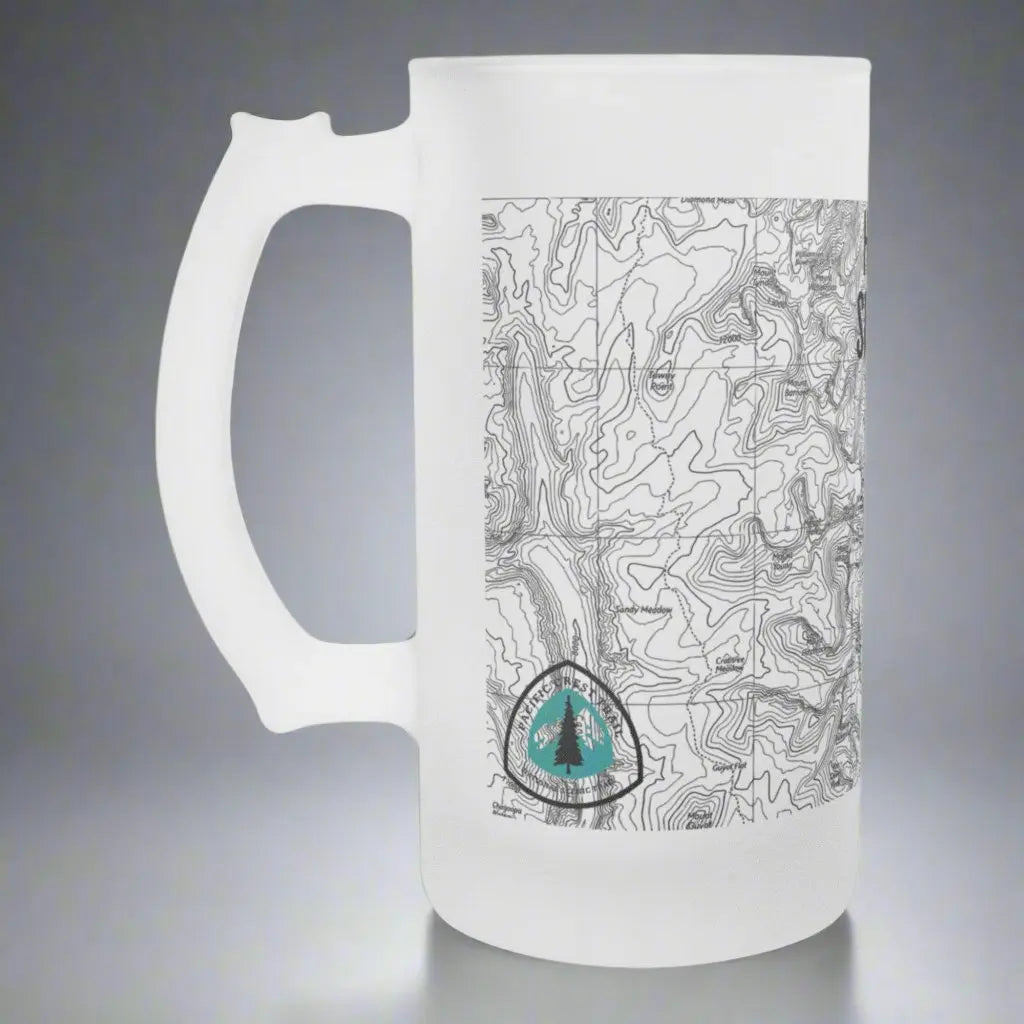 Mount Whitney High Sierra Topographic Frosted Pint Mug Beer Stein PCT JMT Drinkware teelaunch