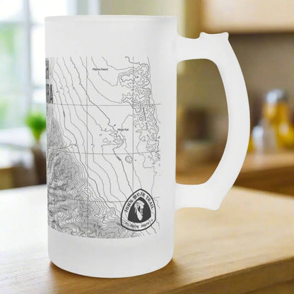 Mount Whitney High Sierra Topographic Frosted Pint Mug Beer Stein PCT JMT Drinkware teelaunch