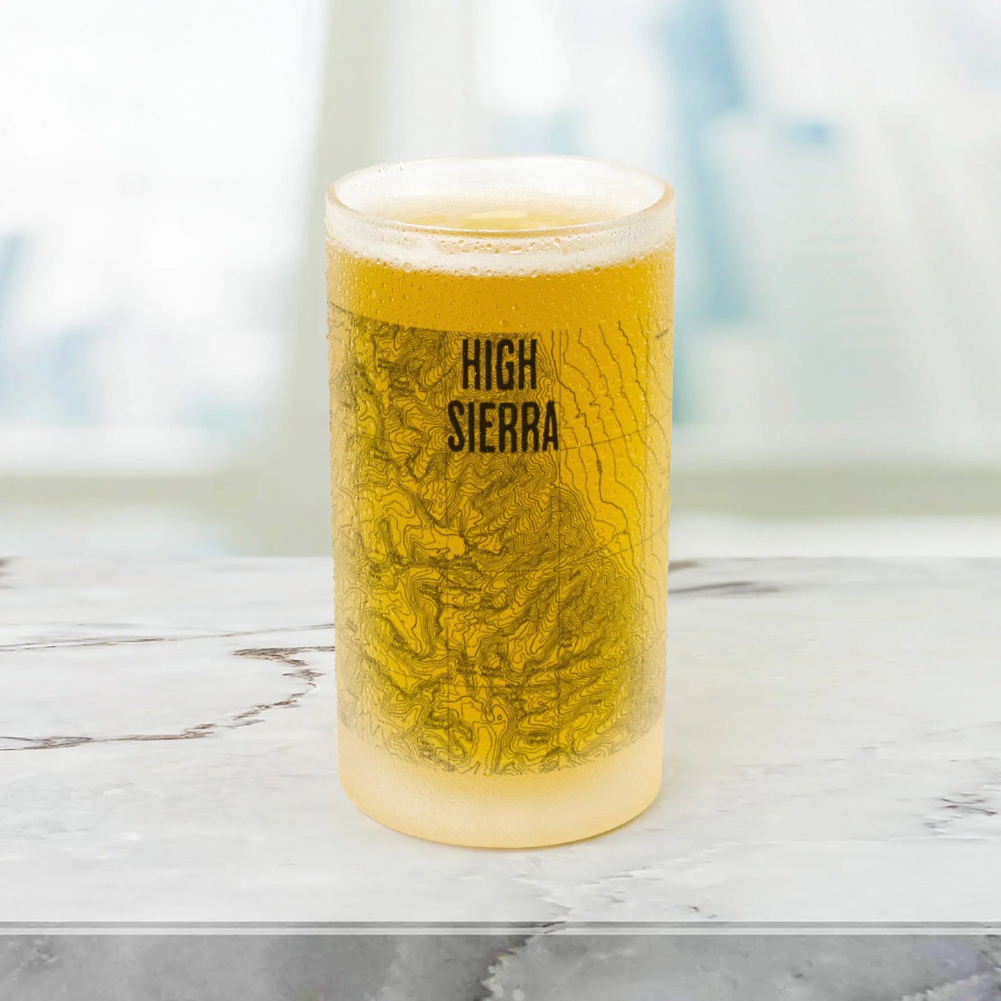 Mount Whitney High Sierra Topographic Frosted Pint Mug Beer Stein PCT JMT Drinkware teelaunch