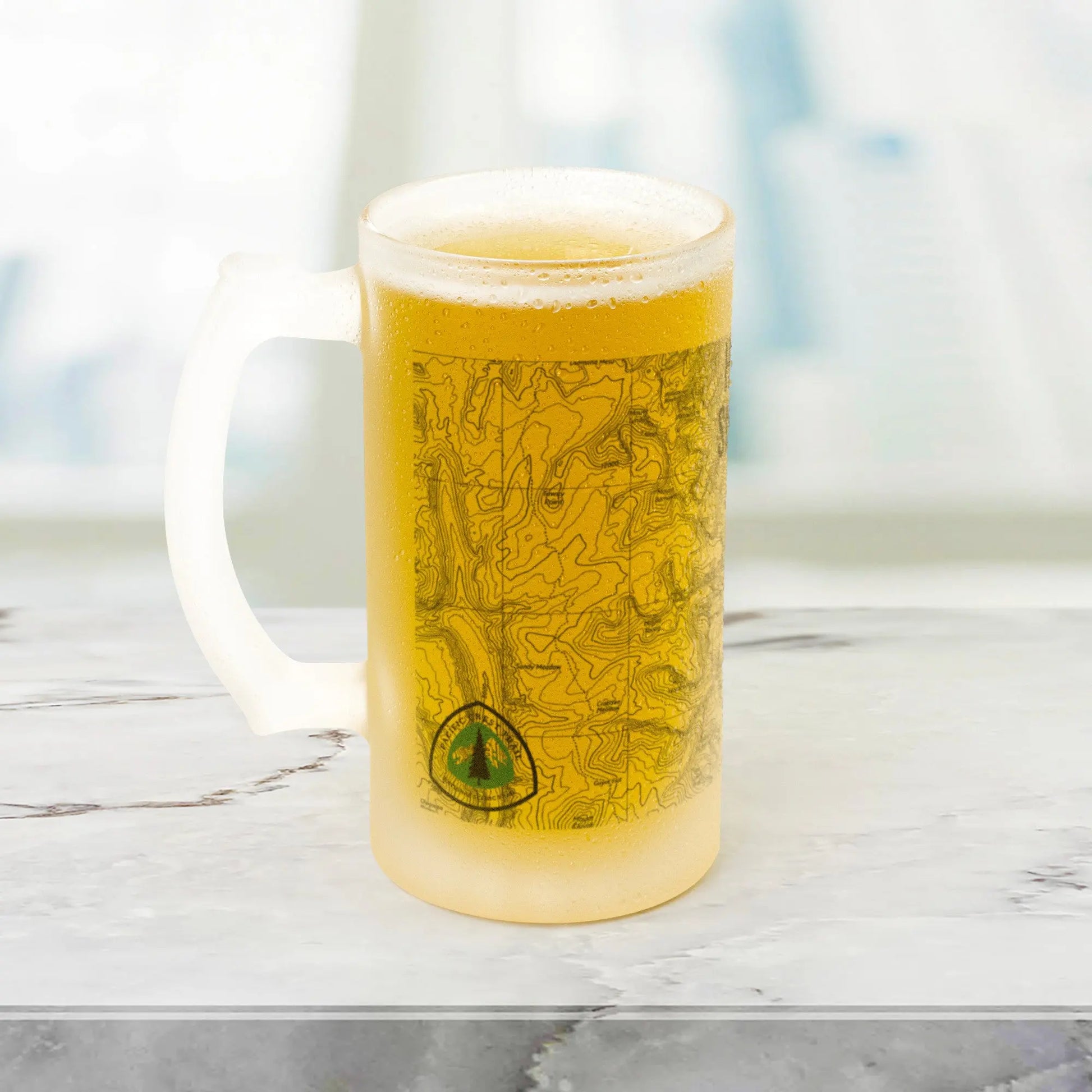 Mount Whitney High Sierra Topographic Frosted Pint Mug Beer Stein PCT JMT Drinkware teelaunch