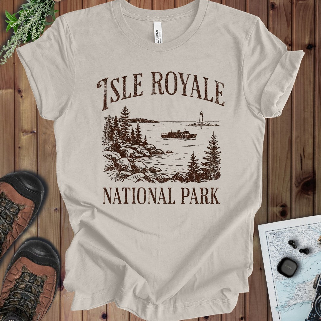 Isle Royale National Park Classic Kids Graphic T-Shirt in Heather Dust