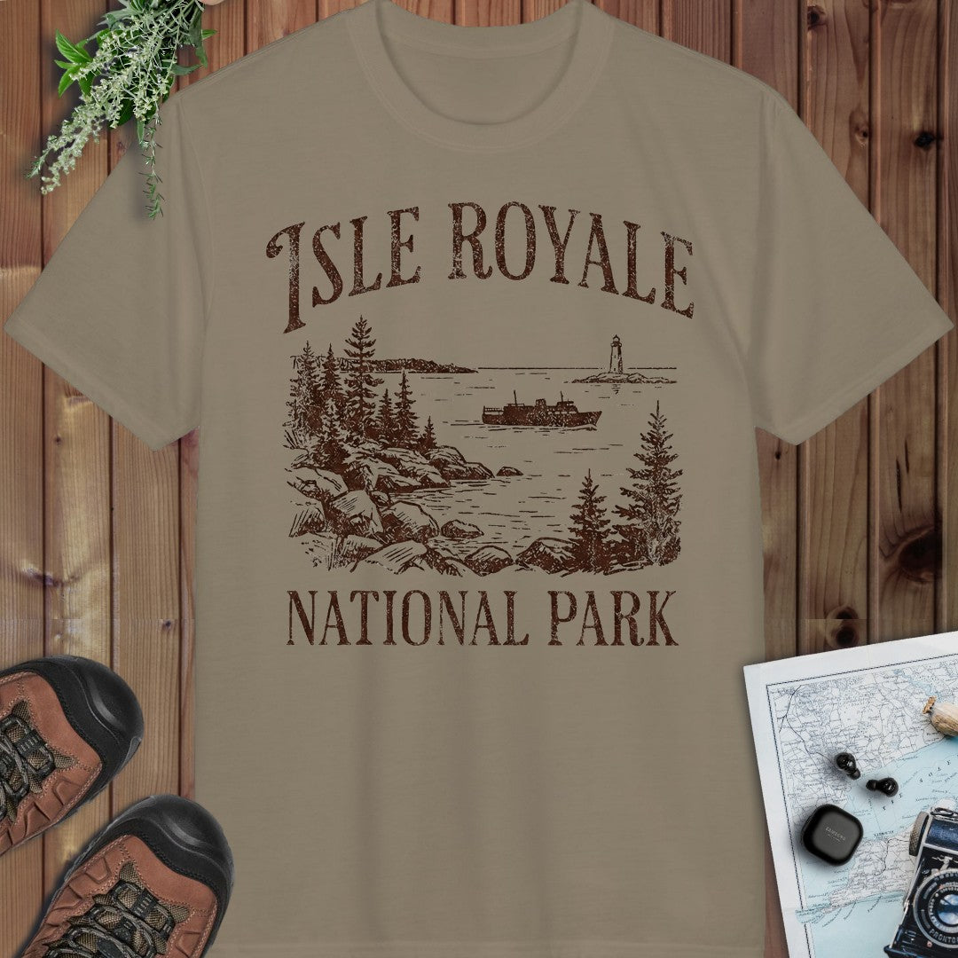 Isle Royale National Park Classic Performance T-Shirt in Prairie Dust