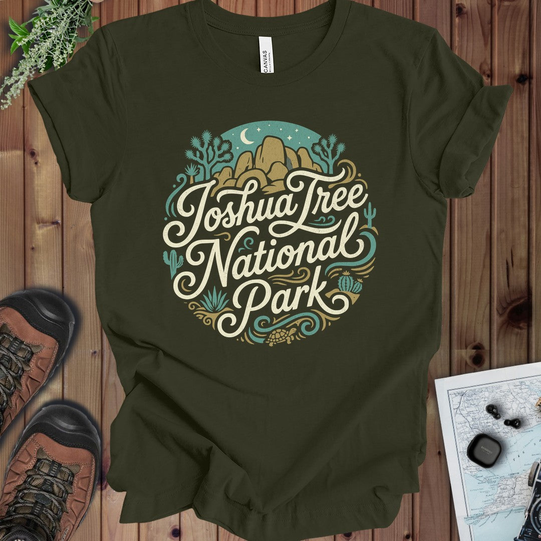 Joshua Tree National Park Curved Kids Graphic T-Shirt in Dark Heather Grey