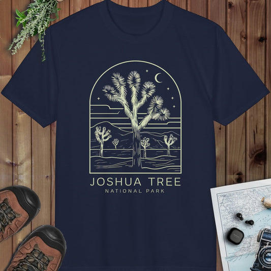 Joshua Tree National Park Desert Lines Performance T-Shirt in Navy