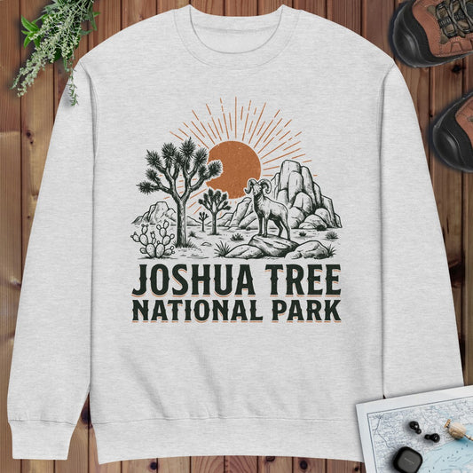 Joshua Tree National Park Graphic Crewneck Sweatshirt in Heather Grey