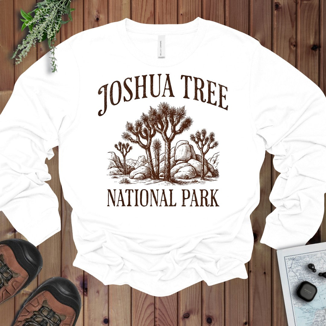 Joshua Tree National Park Rustic Long Sleeve T-Shirt in White