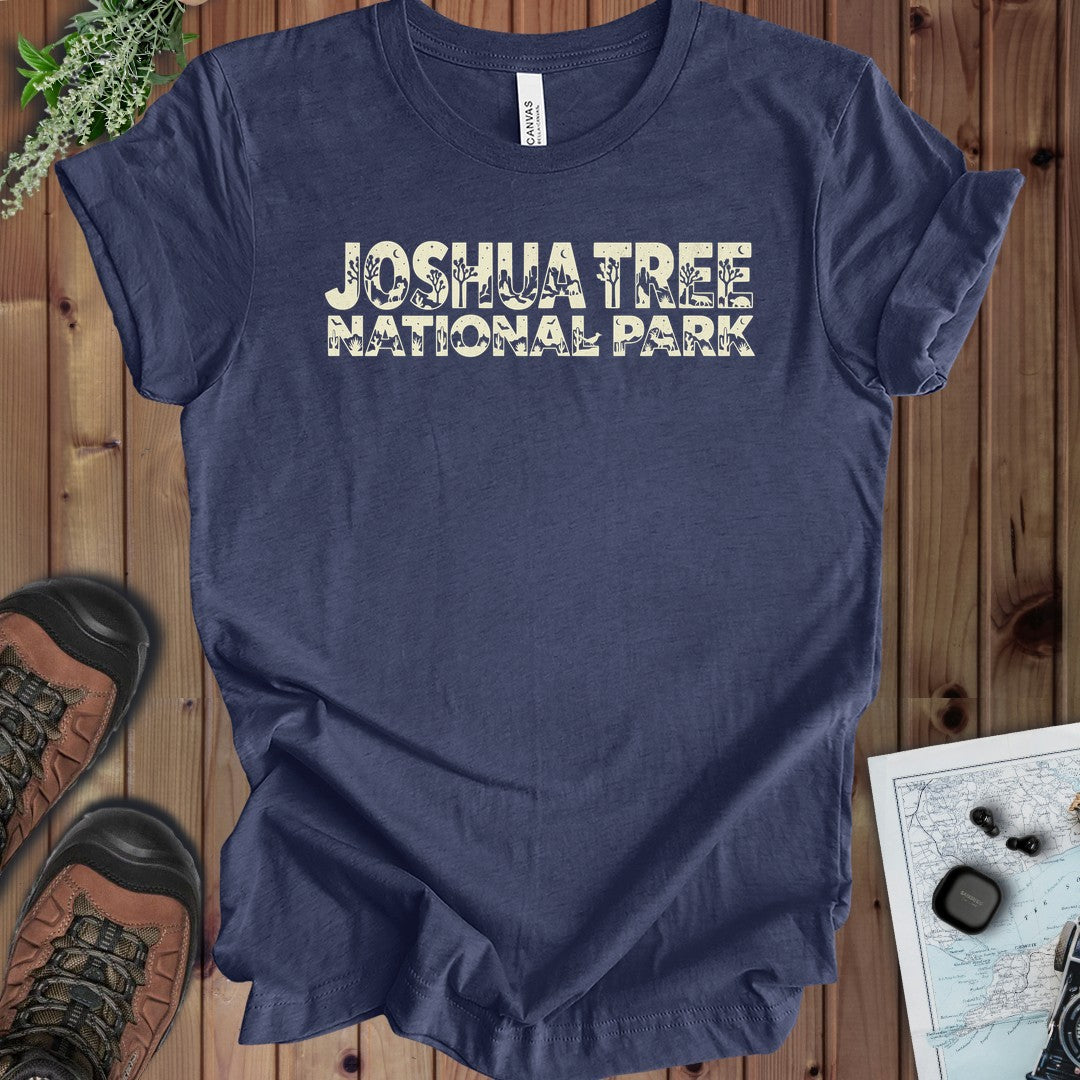 Joshua Tree National Park Silhouette Kids Graphic T-Shirt in Heather Navy