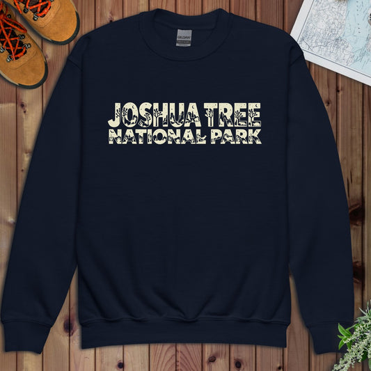 Joshua Tree National Park Silhouette Kids Graphic Youth Sweatshirt in Navy