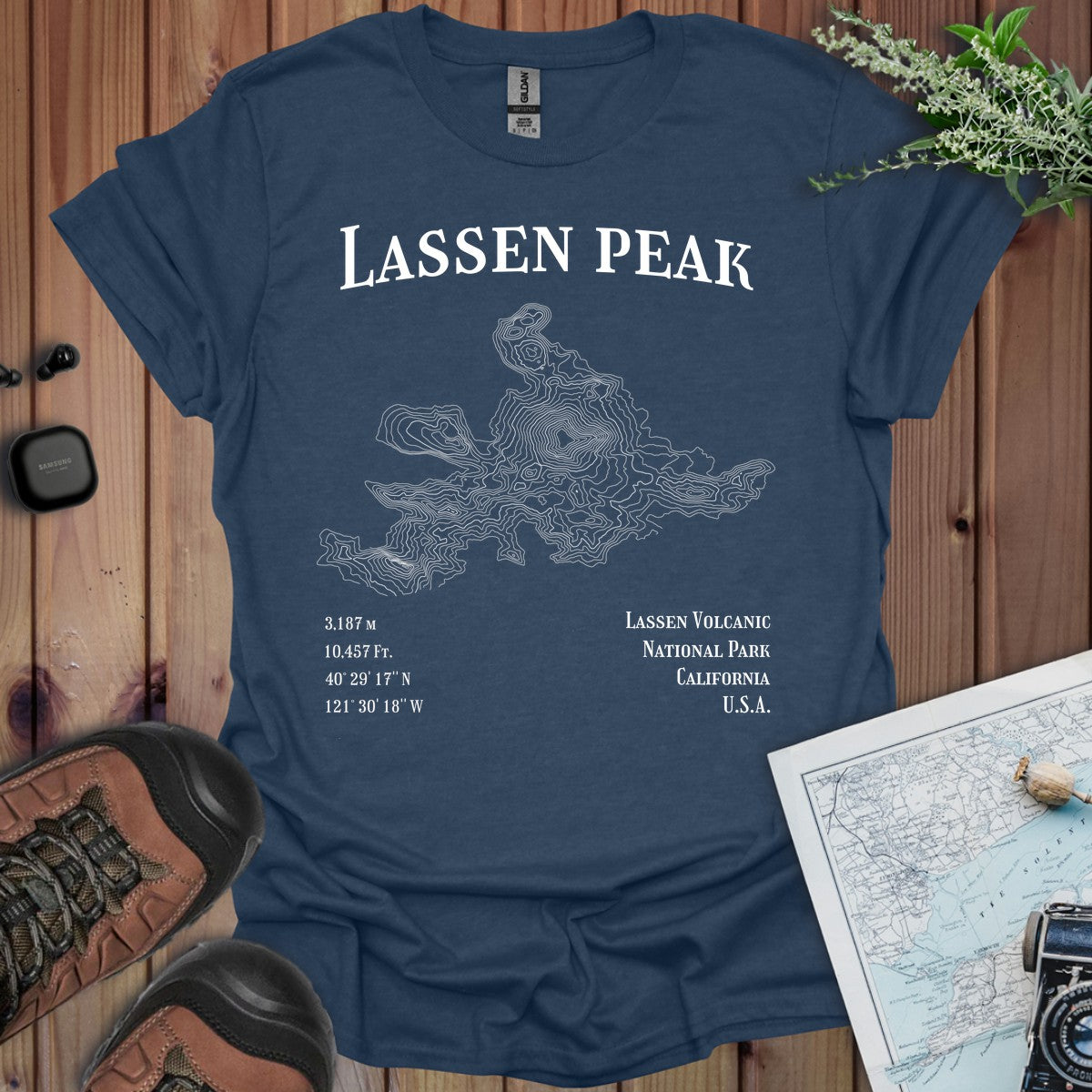 Lassen Peak Topo Line T-Shirt