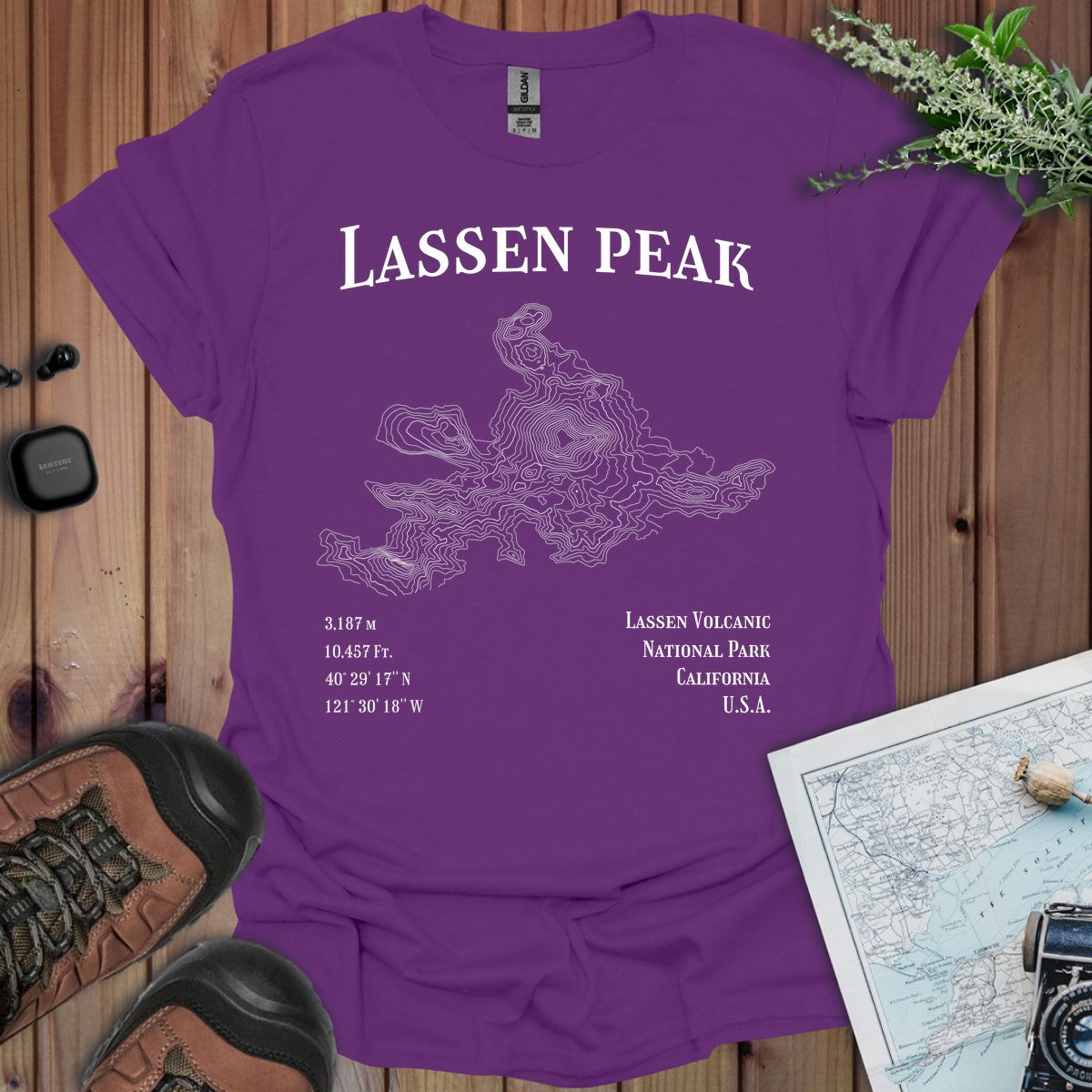 Lassen Peak Topo Line T-Shirt