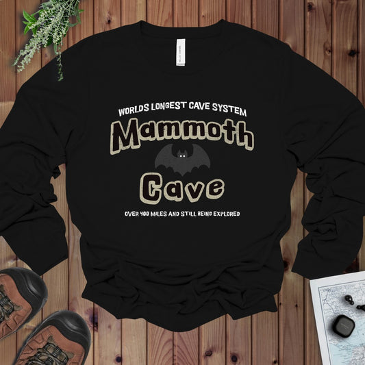 Mammoth Cave National Park Longest Cave Long Sleeve T-Shirt in Black
