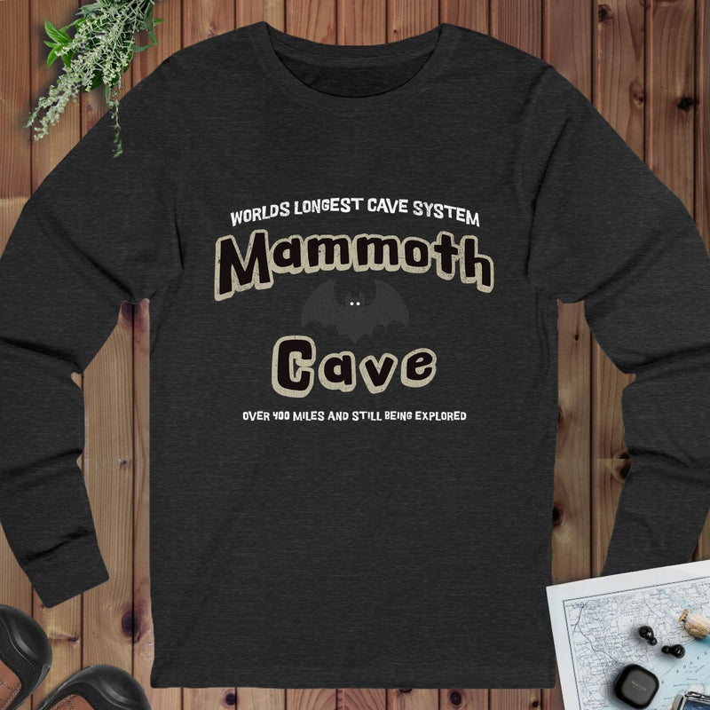 Mammoth Cave National Park Longest Cave Long Sleeve T-Shirt in Dark Grey Heather