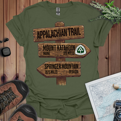Appalachian Trail Unisex T-Shirt Katahdin Springer 2200 Miles T-Shirt Printify S Military Green
