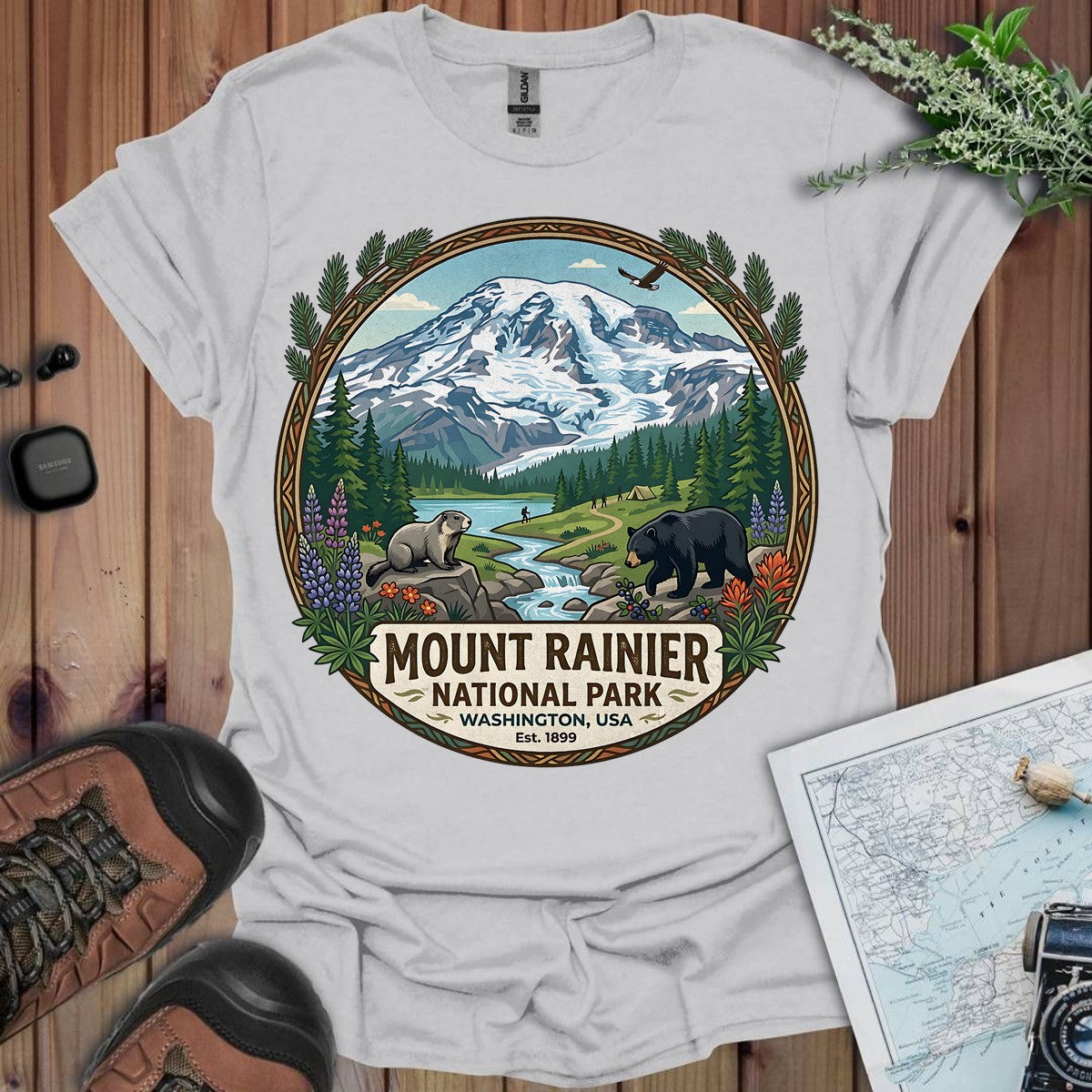 Mount Rainier Emblem Graphic T-Shirt