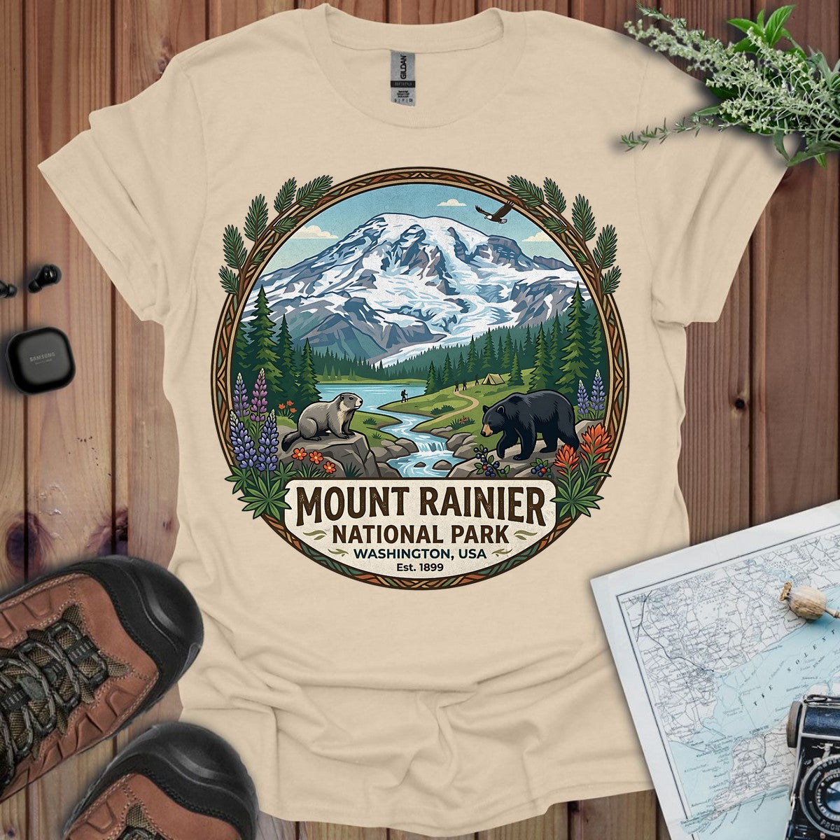 Mount Rainier Emblem Graphic T-Shirt