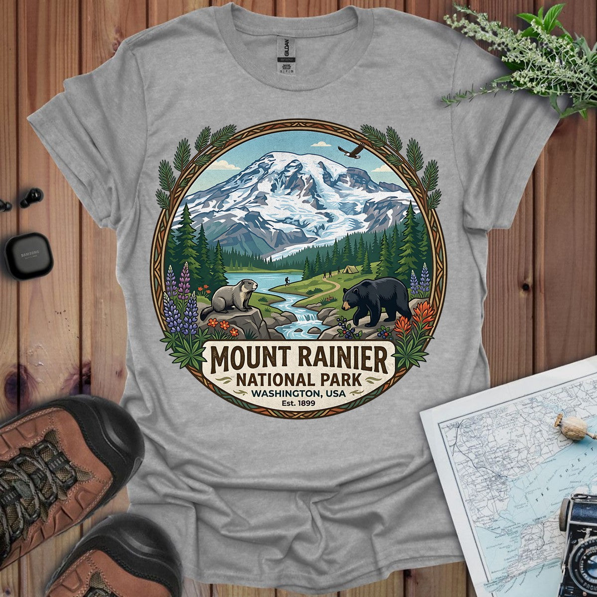 Mount Rainier Emblem Graphic T-Shirt