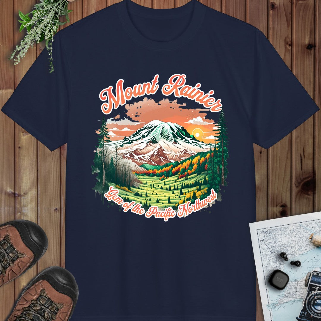 Mount Rainier National Park Gem Of The Pacific Northwest Performance T-Shirt in Navy