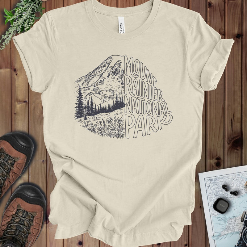 Mount Rainier National Park Half Kids Graphic T-Shirt in Natural