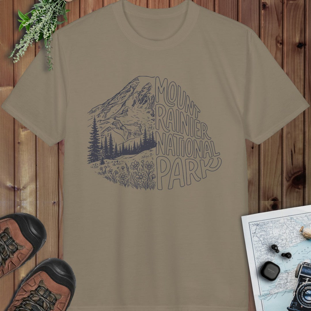 Mount Rainier National Park Half Performance T-Shirt in Prairie Dust