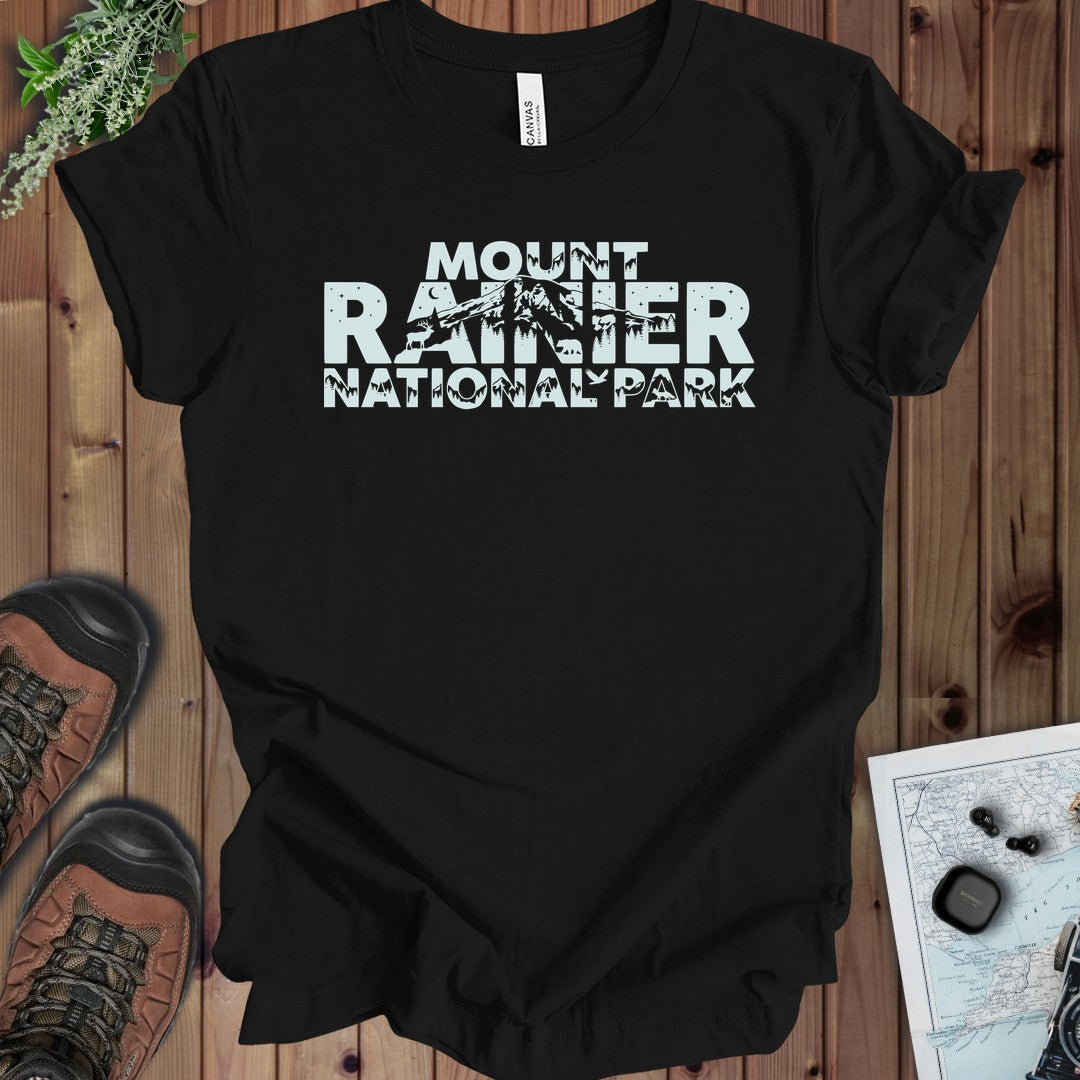 Mount Rainier National Park Kids Silhouette Graphic T-Shirt in Black