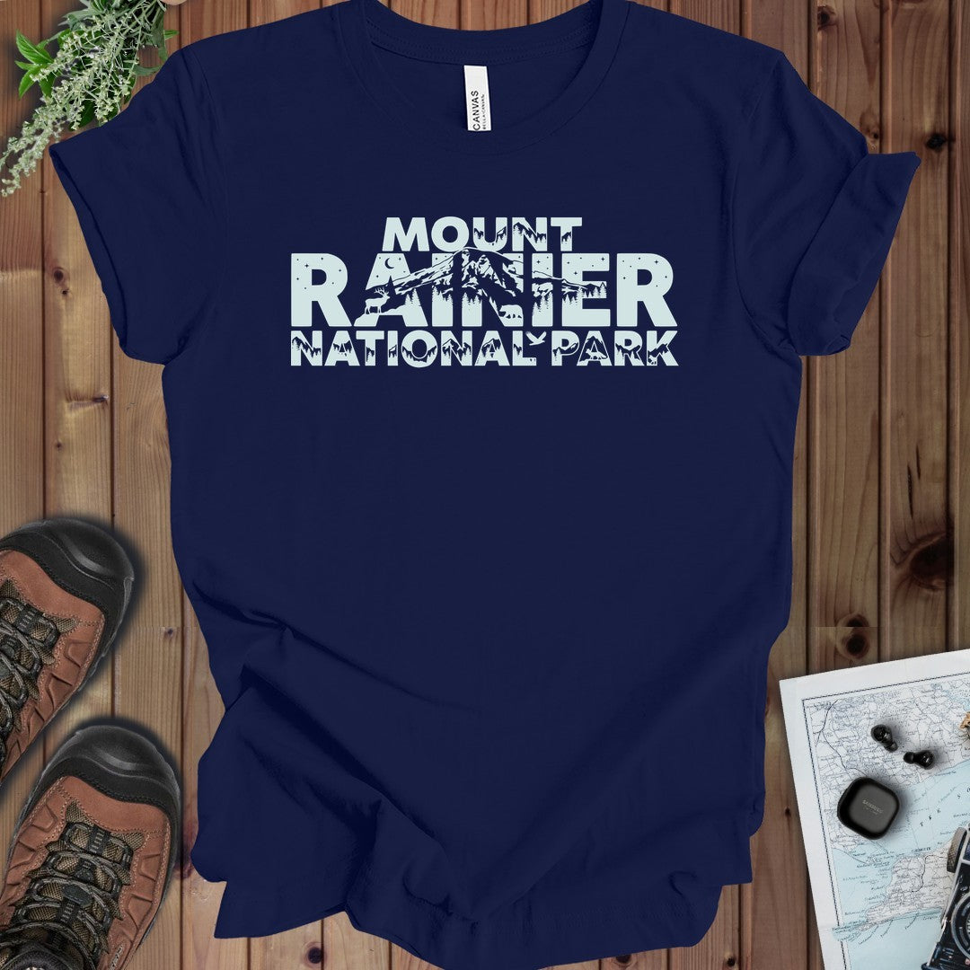 Mount Rainier National Park Kids Silhouette Graphic T-Shirt in Navy