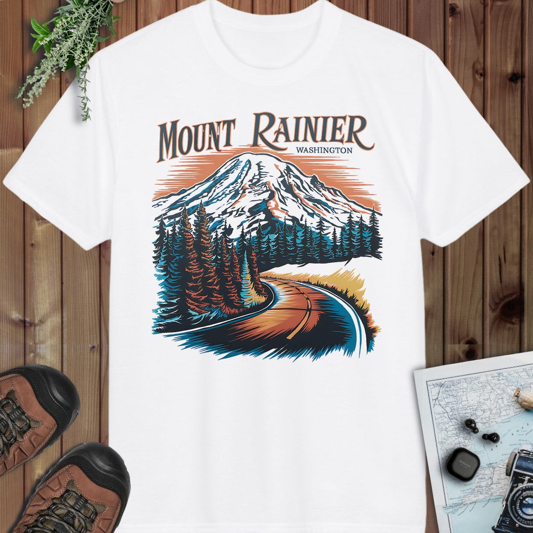 Mount Rainier Washington Fit Softstyle Performance T-Shirt in White