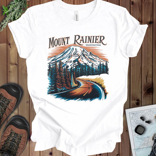 Mount Rainier Washington Kids Graphic T-Shirt in White