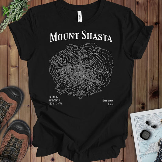 Mount Shasta Kids Topo Line T-Shirt in Black