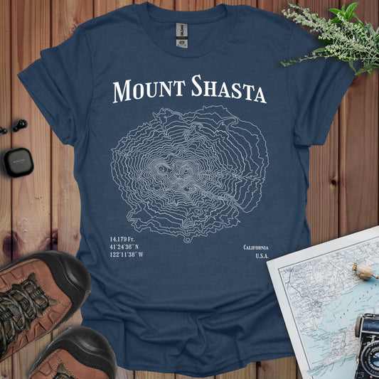 Mount Shasta Topo Lines T-Shirt