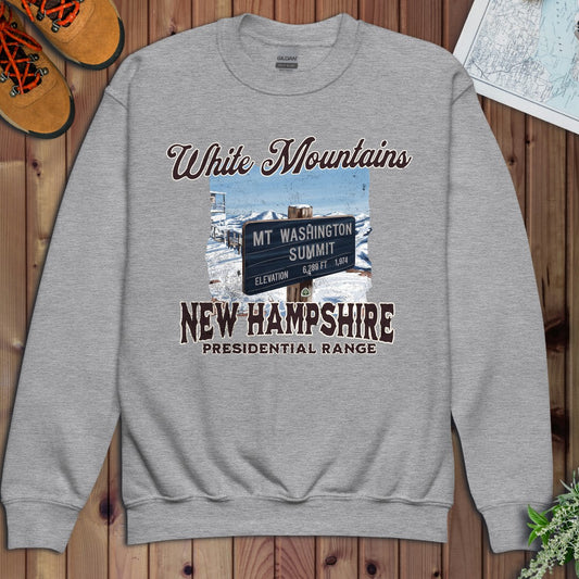 Mount Washington Sign Youth Sweatshirt in Athletic Heather