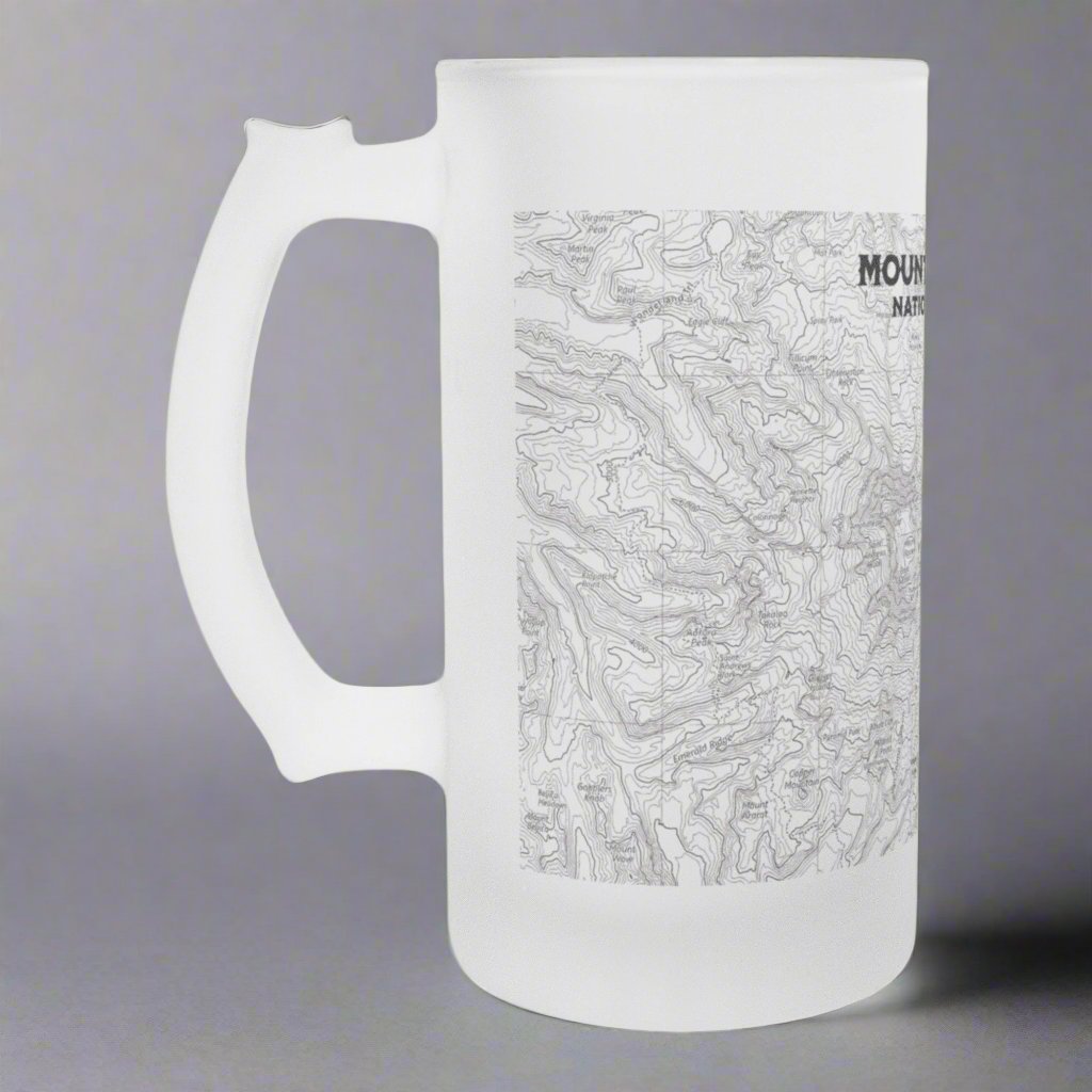 Mount Rainier National Park Topographic Pint Mug Frosted teelaunch