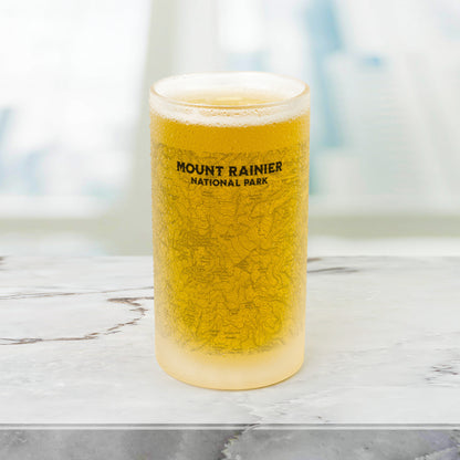 Mount Rainier National Park Topographic Pint Mug Frosted teelaunch