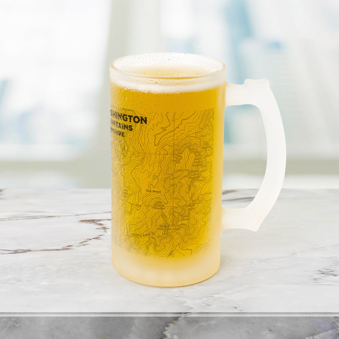 Mount Washington White Mountains Topographic Frosted Pint Mug Pint Mug teelaunch Default Title