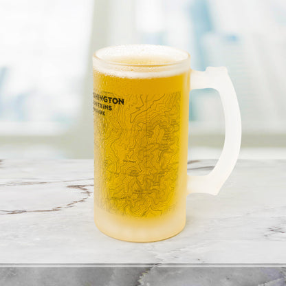 Mount Washington White Mountains Topographic Frosted Pint Mug Pint Mug teelaunch Default Title