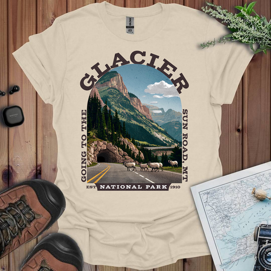 Glacier National Park Unisex T-Shirt Going To The Sun Road T-Shirt Printify S Natural