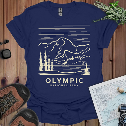 Olympic National Park Unisex T-Shirt T-Shirt Printify XS Navy