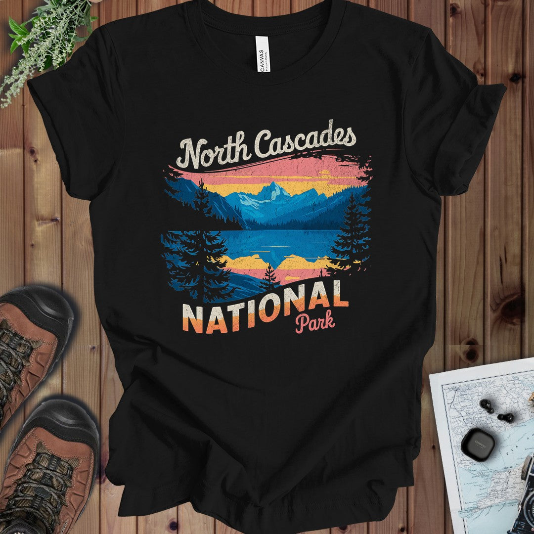 North Cascades National Park Kids Graphic T-Shirt in Black