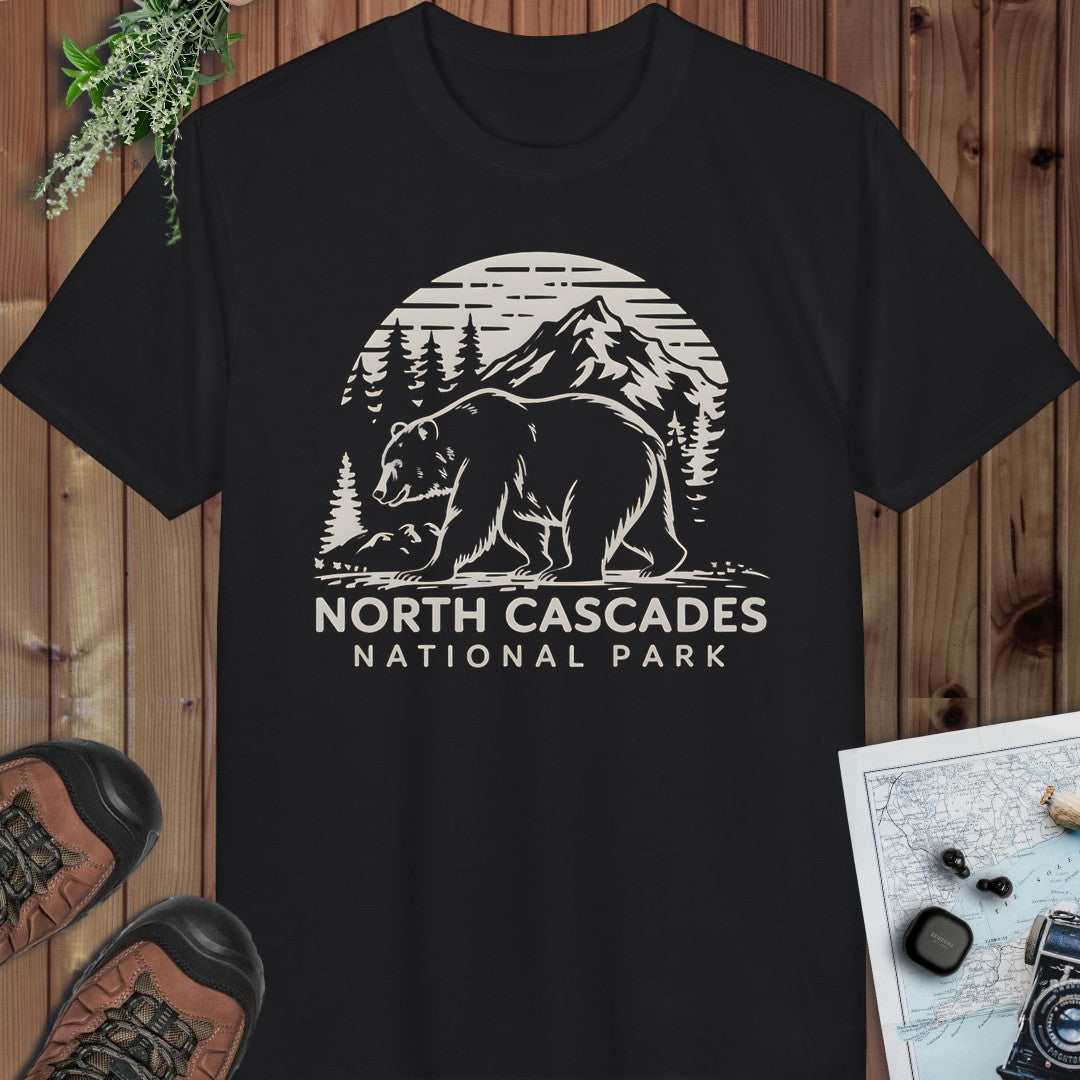 North Cascades National Park Nature Performance T-Shirt in Black
