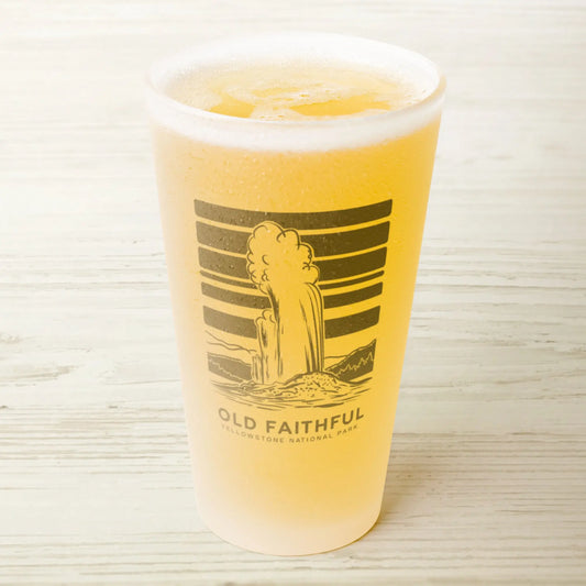 Old Faithful Frosted Pint Yellowstone National Park Drinkware teelaunch Default Title