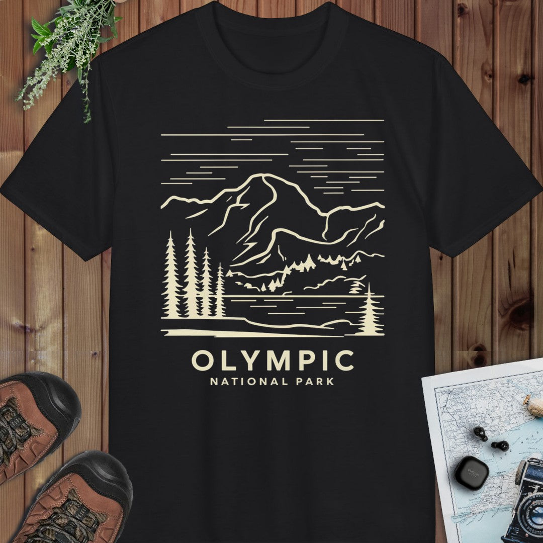 Olympic National Park Performance T-Shirt in Black