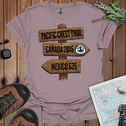 Pacific Crest Trail Unisex T-Shirt Mexico Canada 2650 Mile Sign T-Shirt Printify S Paragon