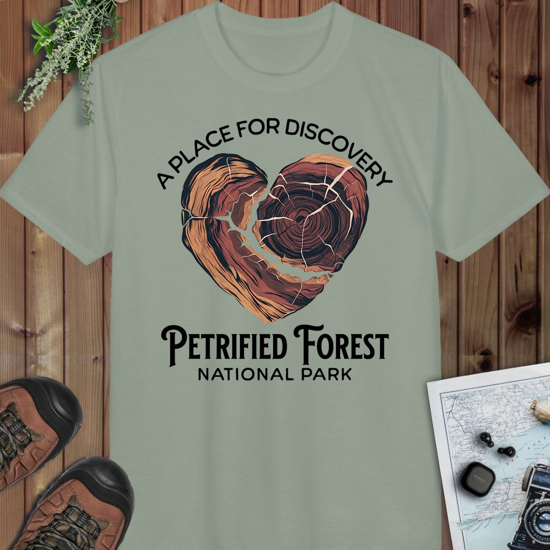 Petrified Forest National Park Heart Wood Performance T-Shirt in Sage