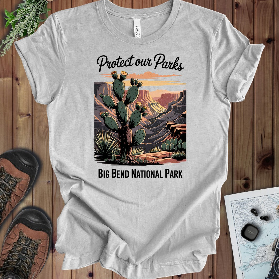 Protect Our Parks Big Bend National Park Kids Graphic T-Shirt in Athletic Heather